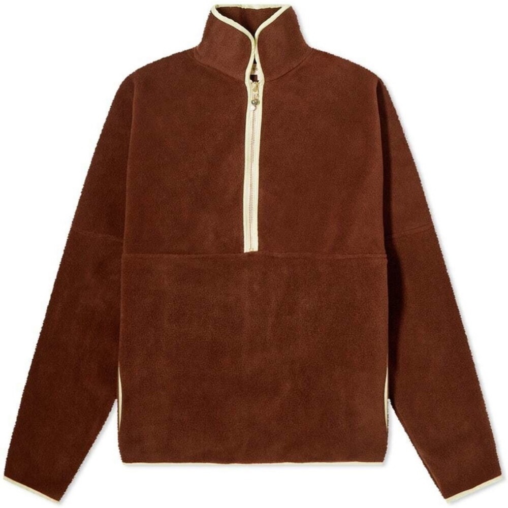 DONNI Polar Fleece Half Zip In Chocolate/Lime New with Tags! - Picture 3 of 8